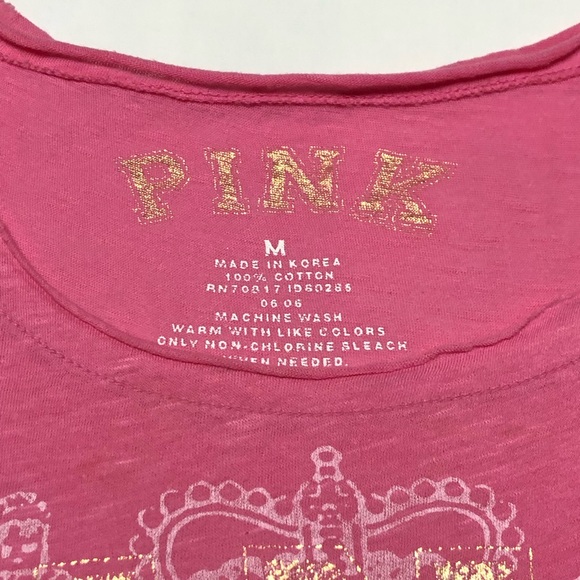 PINK Victoria’s Secret Metallic Logo Tee Shirt - Picture 4 of 6